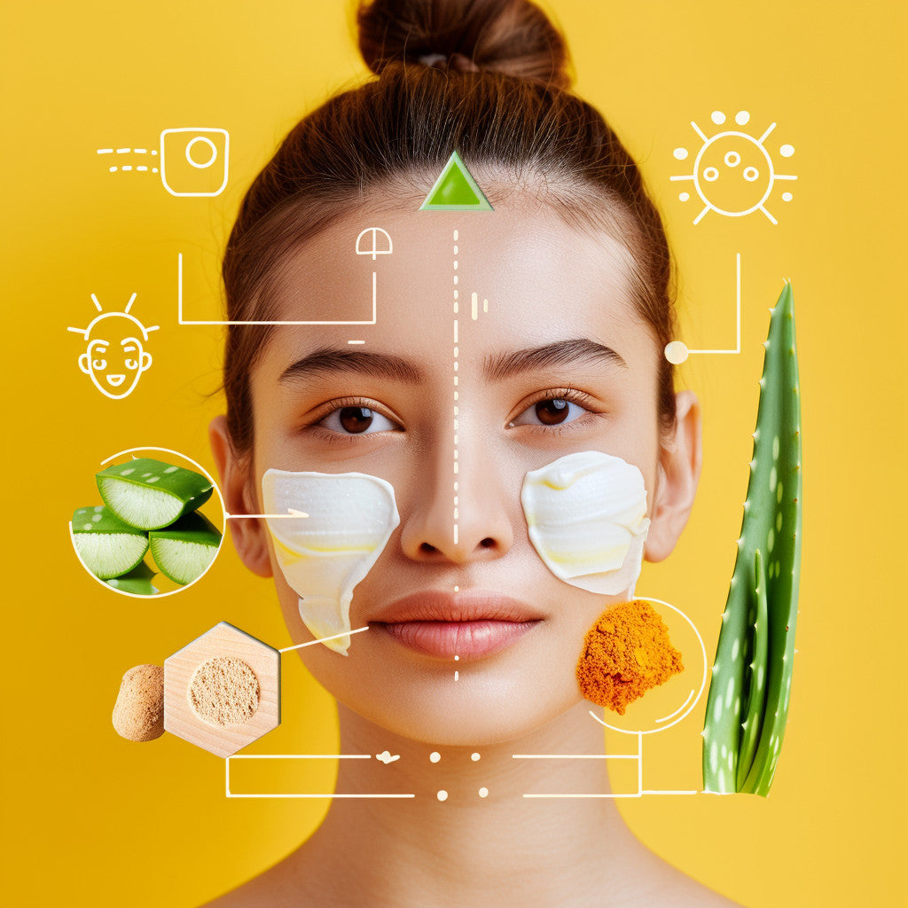 Image showcasing the soothing effects of shankara's aloe vera gel in reducing skin redness caused by too much sun exposure.