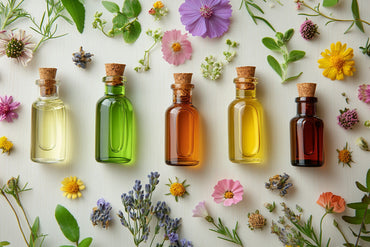 Various body oils for skin nourishment and hydration.