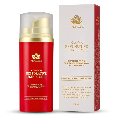 bottle of shankara timeless restorative skin elixir.