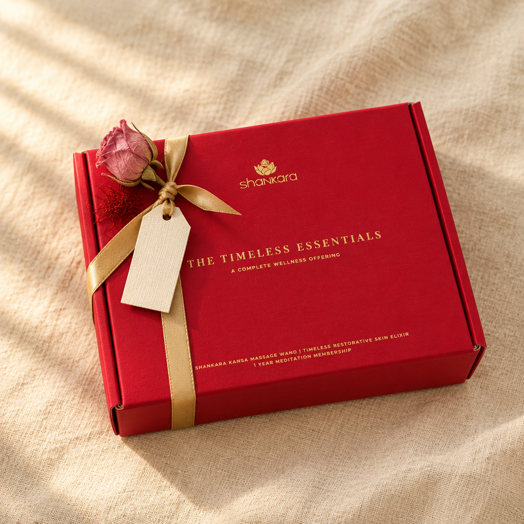 Timeless Essentials gift box with ribbon